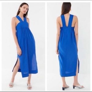 UO halter midi dress pockets side slits